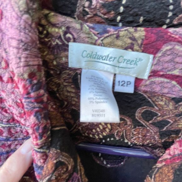 Vintage Coldwater creek made in USA textured button front top. - Picture 3 of 10